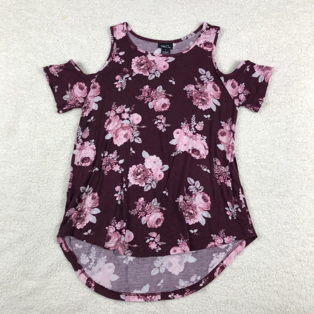 Rue21 open shoulder floral top